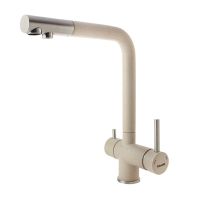 FABIANO Смеситель для кухни на две воды двухрычажный FKM 31.7 SS Beige (8231.401.0228)
